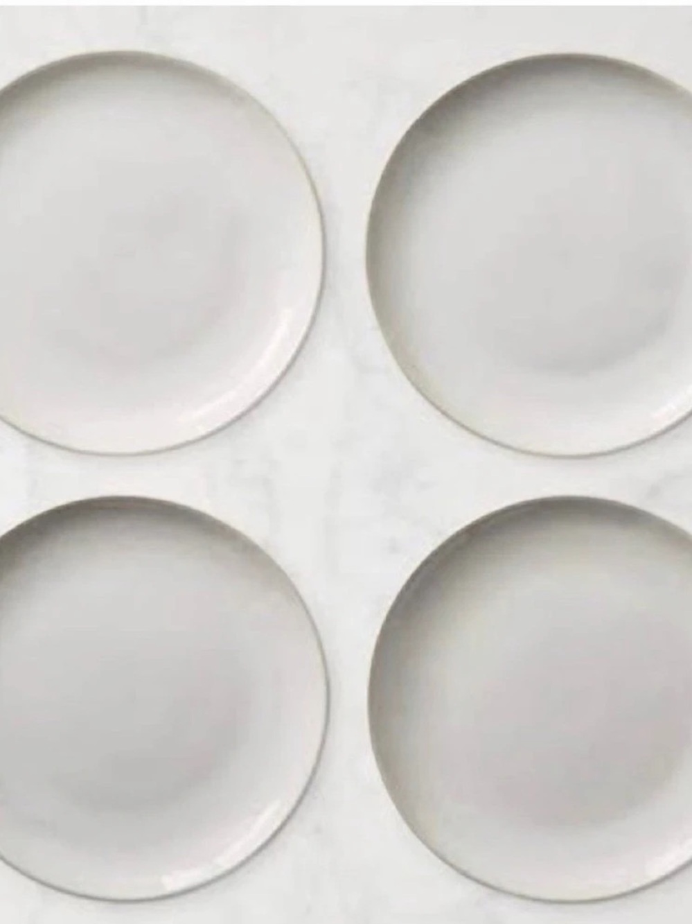 NEW Williams and Sonoma white Cyprus reactive glaze salad plates